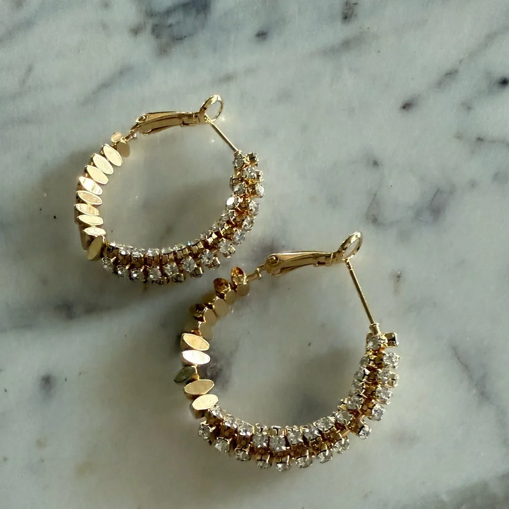 Elegant Gold and Silver Hoop Earrings